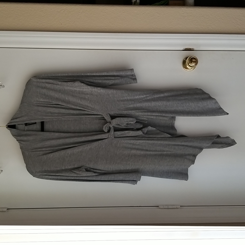 Gray front tie tunic